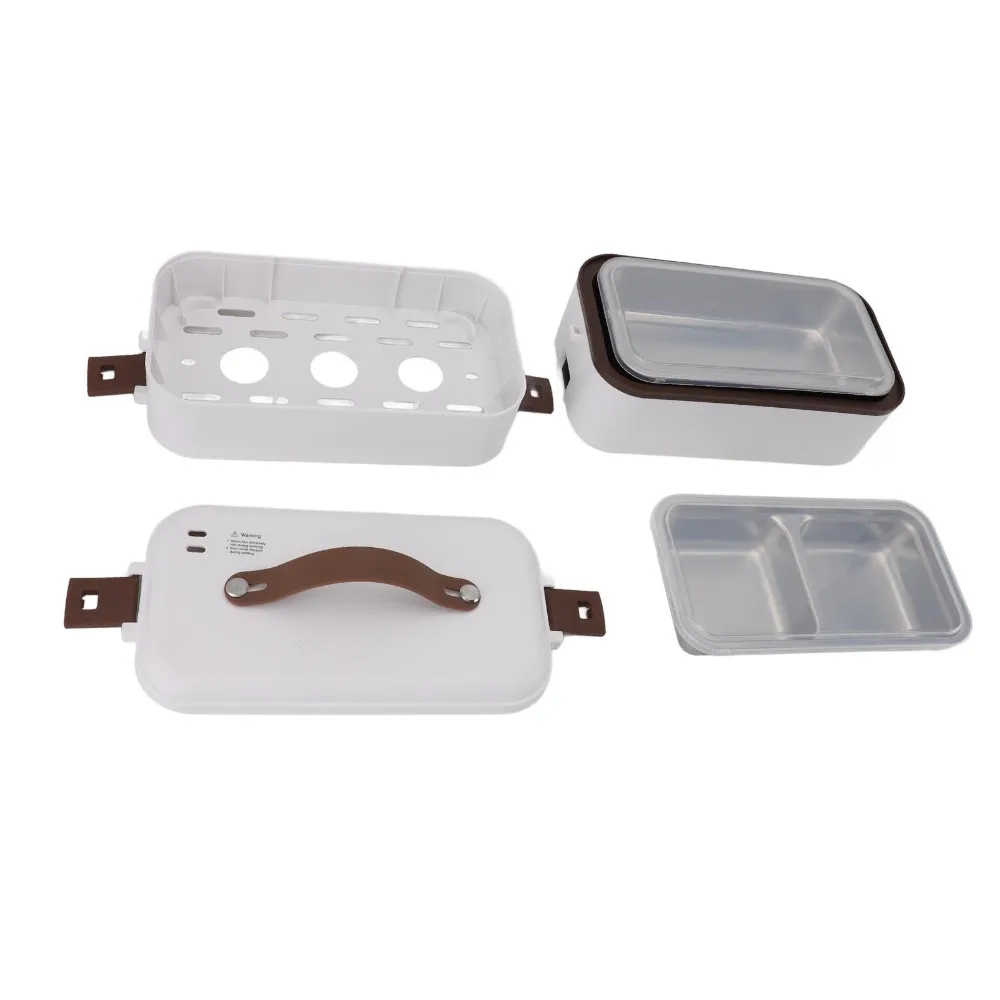Portable 300W Electric Lunch Box 800ml Double Layer Portable Food Warmer Heated Bento Box For Office