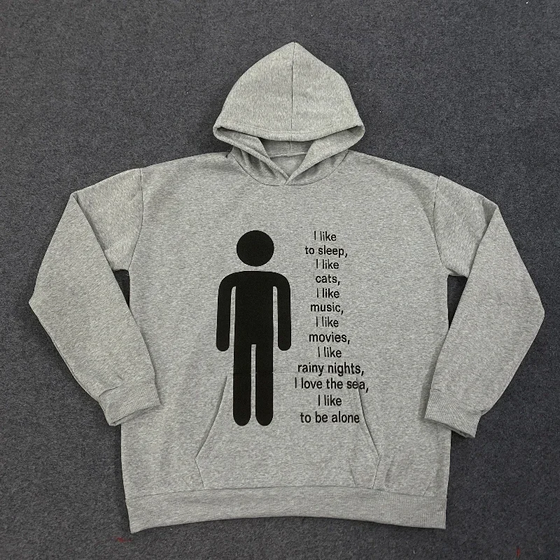 سترة بغطاء للرأس مطبوعة داكنة مخصصة عبر الحدود من أوروبا وأمريكا، سترة بقلنسوة بأكمام طويلة، سترة كلاسيكية، اتجاه الشارع