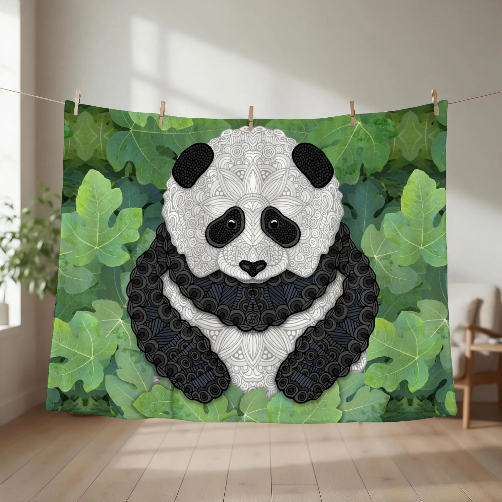 Little Panda Throw Blanket warm for winter Flannel Plush Quilt Blankets