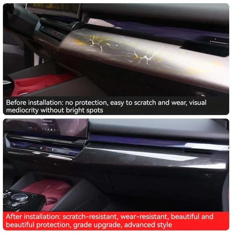 For BMW 5 Series I5 G60 2024 2025 Carbon Fiber Car Center Console Decoration Panel Decoration Stickers Car Interior Accessories view 4