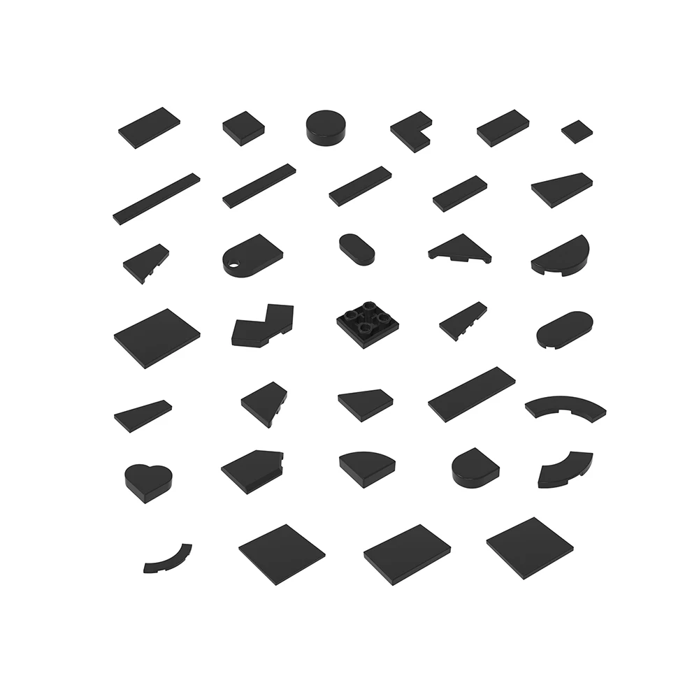 

Parts Black Color Tile Bricks DIY Building Blocks Smooth Floor Flat Surface Assembles Particles Mosaic Portrait Pixel Art 3069