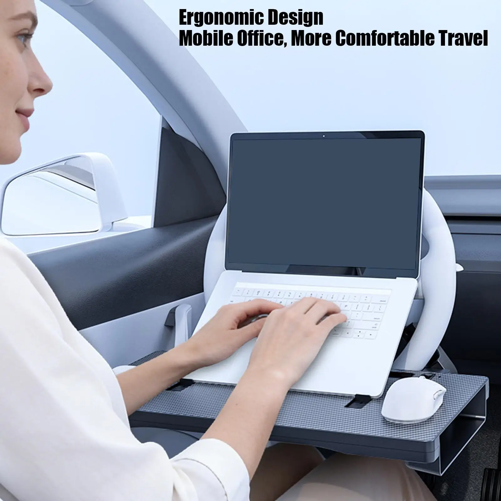 Steering Wheel Table Anti-Slip Convertible Storage Desk Steering Wheel Computer Holder For Snack Drinks Tablet Video Conference