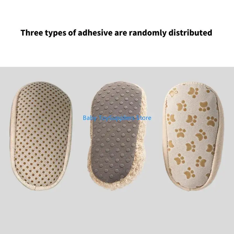 R1WF Infant Mittelkalbboden Socken Cartoon Baby Lernt Wanderschuhe Nonslip Grip Boden für Zuhause und Außengebrauch