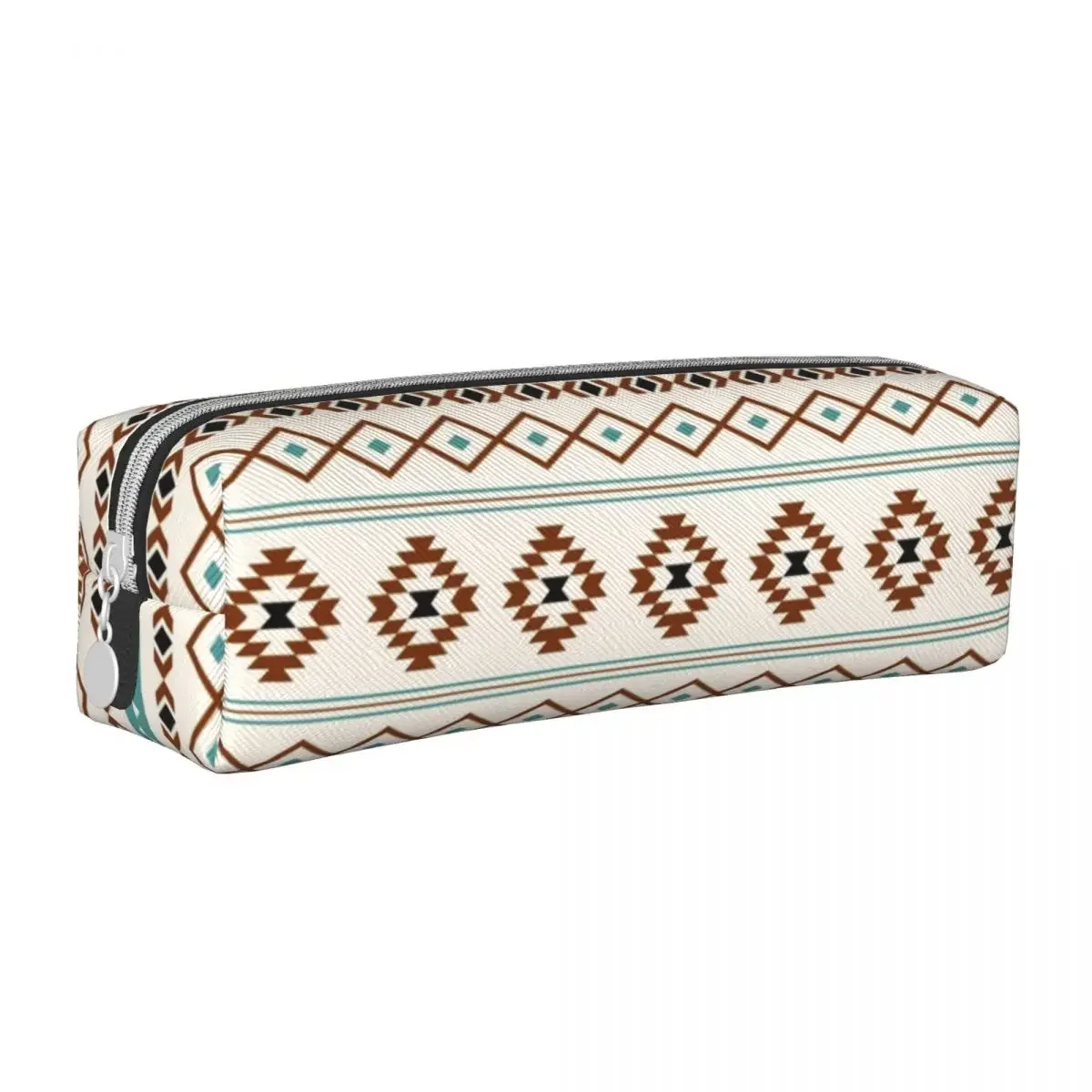 

Cute Bohemian Boho Pencil Case Aztec Teal Terracotta Black Cream Mixed Pencilcases Pen for Student Bags School Supplies Cosmetic