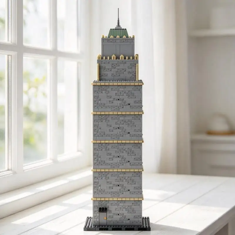 MOC Bricks Urban Commercial High Rise Grid Window Rows Rooftop Utility Shed DIY Building Brick Kit Desktop Scene Ornament