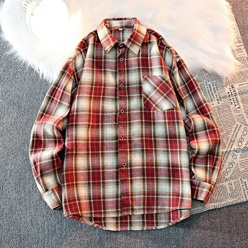 

Мужская демисезонная куртка в стиле ретро-жакет, свободного кроя, с принтом в клетку, дышащая, для молодежи, повседневная, весна-осень, трендовая, летняя верхняя одежда