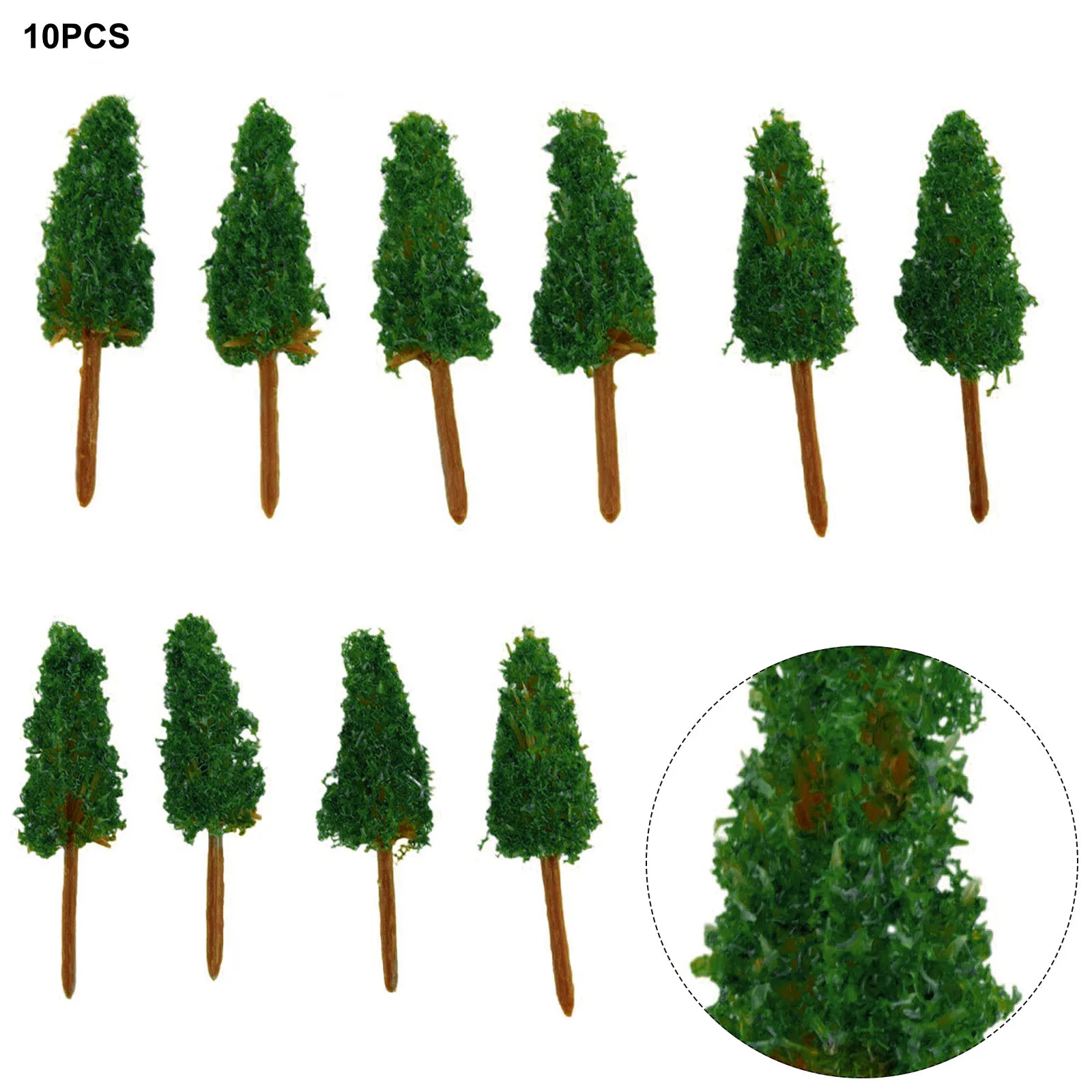 10Pcs Pine Trees 1:25 Model Train Railway Building Model Tree 3 Different Greens For OO Scale Railroad Layout Diorama Wargame