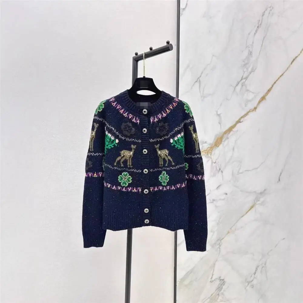 

Casual Knitted Open Cardigan Women's Style South Oil 25 Early Autumn New Skiing Series Loose Fit Medium Softness Daily Wear