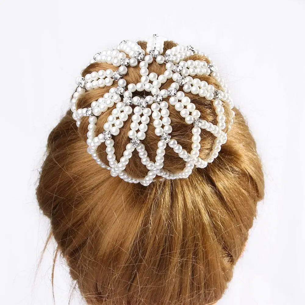 Filets à cheveux élastiques au crochet faits à la main pour filles, couvertures de chignon, ornement pour dames, ballet phtalood