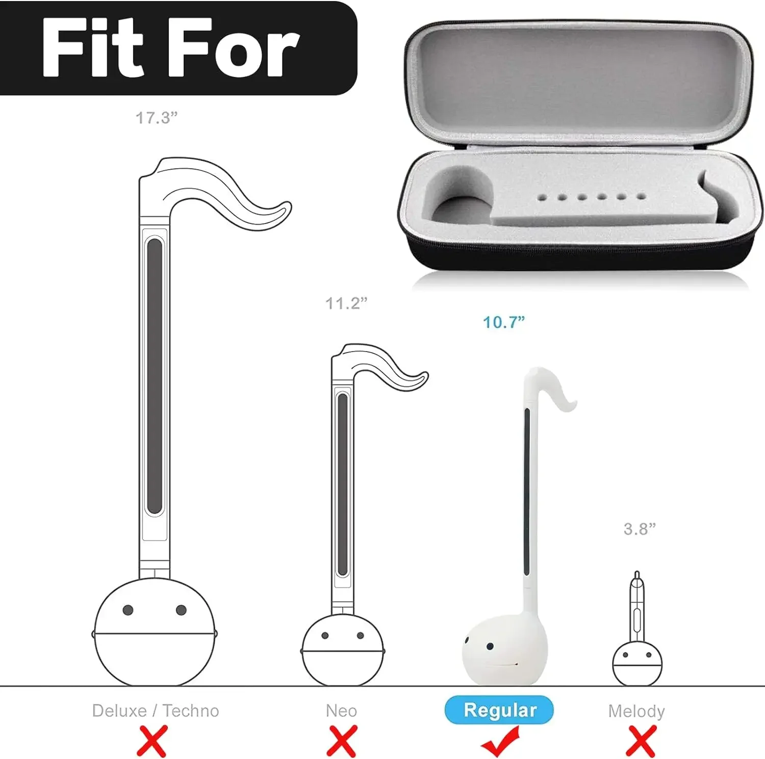 Musical Instrument Case Compatible with Otamatone Japanese Electronic Musical Instrument Portable Synthesizer/Maywa Denki