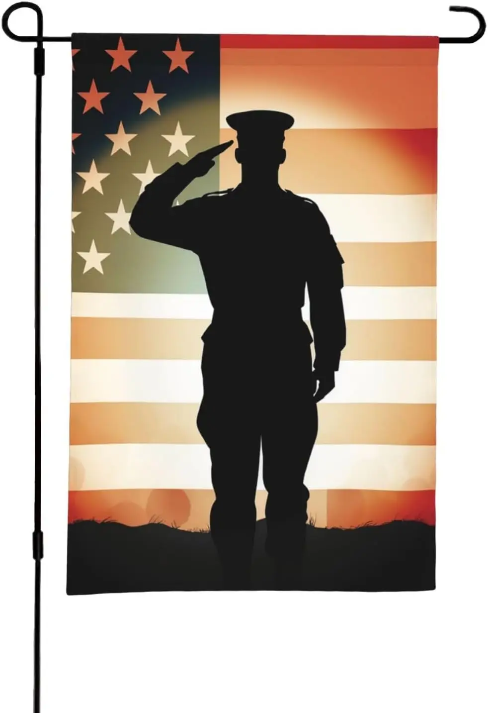 Garden Flags 12x18 Inch Double Sided Winter Garden Flag for Outside Thank You Soldier Saluting Vertical Garden Yard Flag Outdoor