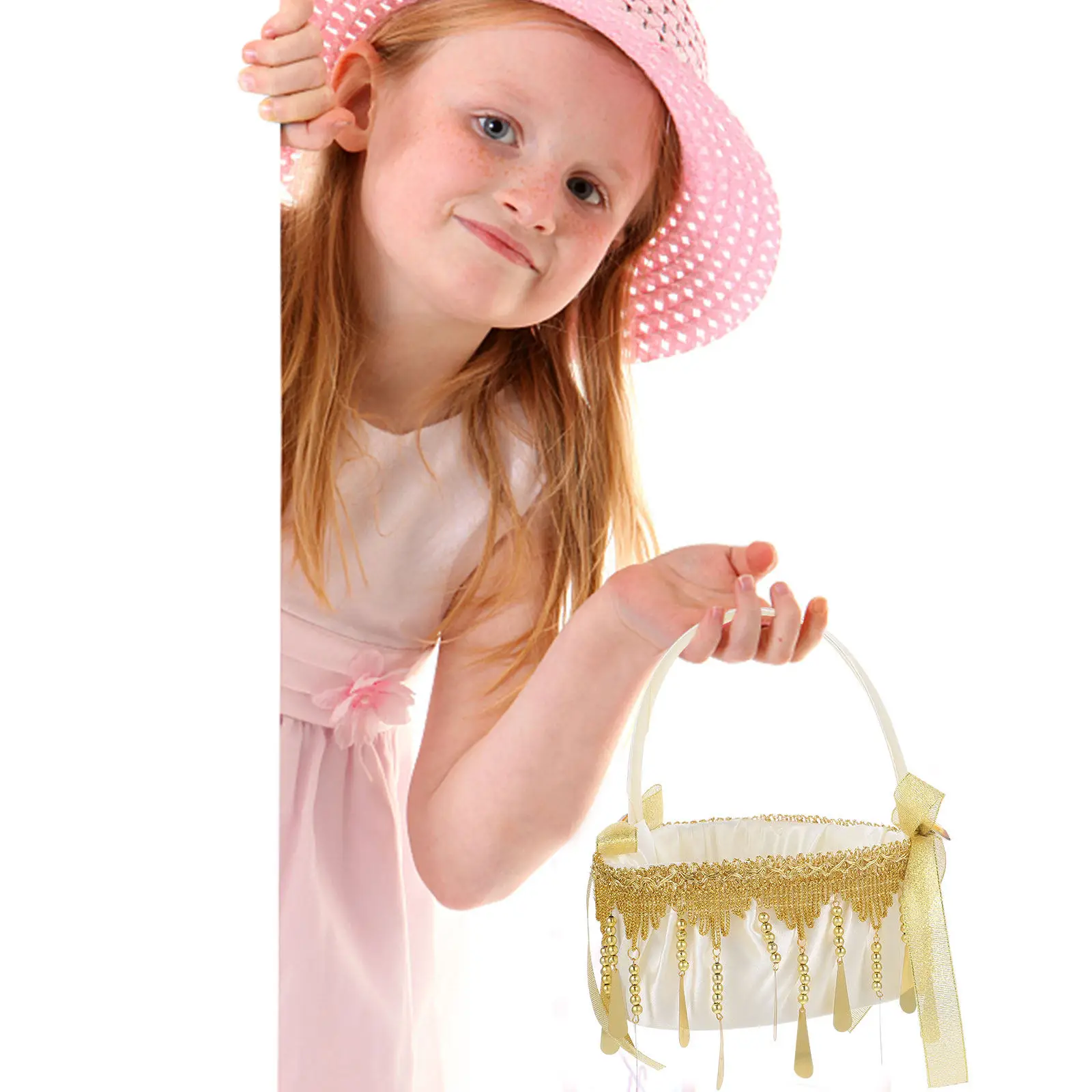 

1 шт. кружевная корзинка для цветов в форме сердца, портативная, для свадебного декора, для вечеринок, маленькая переносная корзина для хранения для свадебных мероприятий