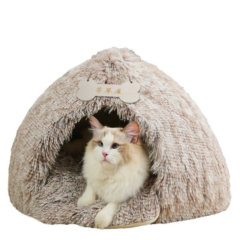 

Pet Sleeping House Dog Bed Cat Bed Soft Hair Thickened Blanket Pad Fleece Home Washable Warm Bear Pattern Blanket Pet Supplies