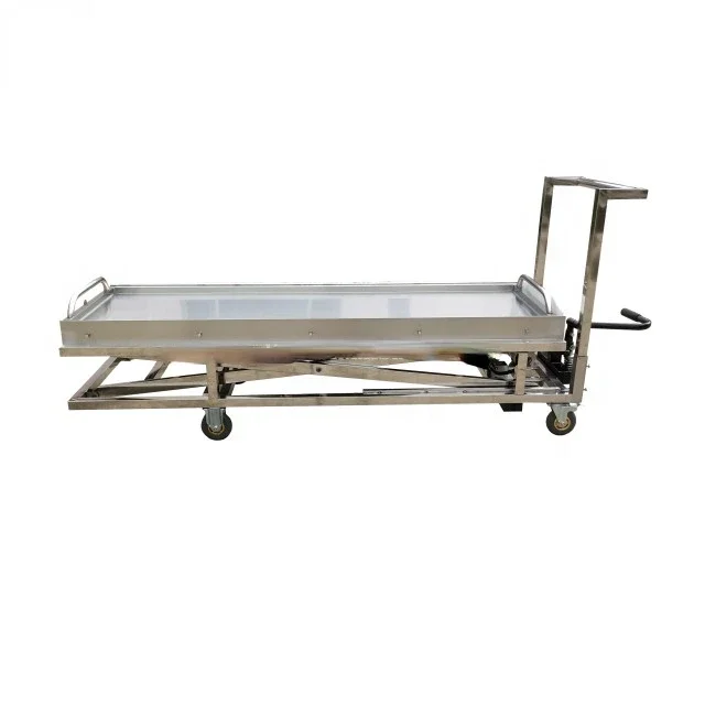 Carrito de acero inoxidable para Funeral, elevador de cuerpo hidráulico, gran oferta