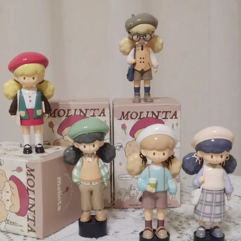 Molinta School Time Series Blind Box Toys Mystery Box Cute Trendy Toy Anime Figure Mystery Box Desktop Ornament Ornaments Gifts