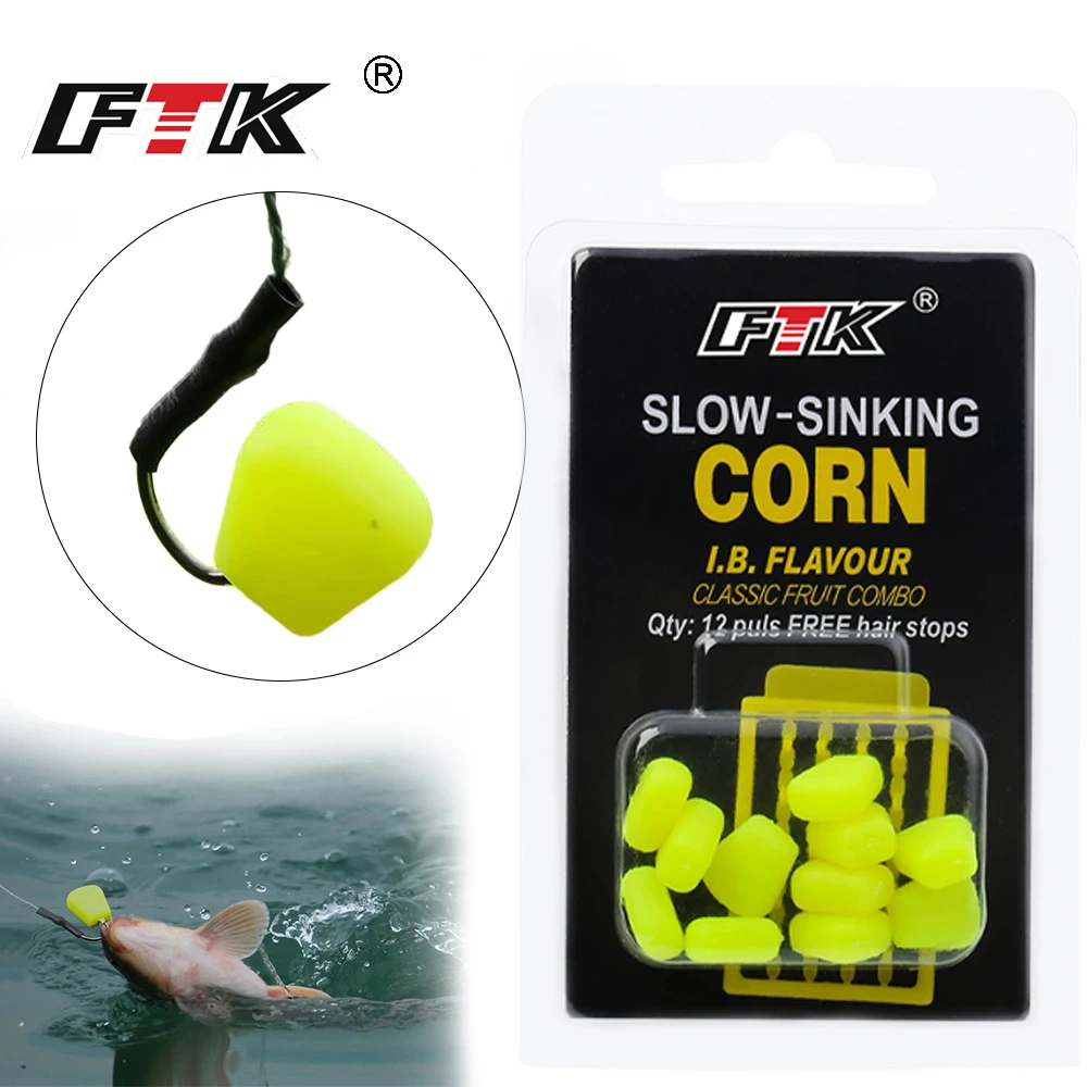 

FTK High Quality Silicone Corn Smell Soft Bait Floating Water Corn Carp Fishing Lures of Artificial Flavoured Rubber Baits