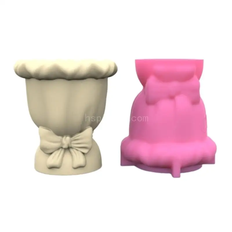 

Elegant Bowknot Pots Silicone Mold Chic Bowknot Shaped Planter Silicone Mold Personalized Cement Creation Moulds