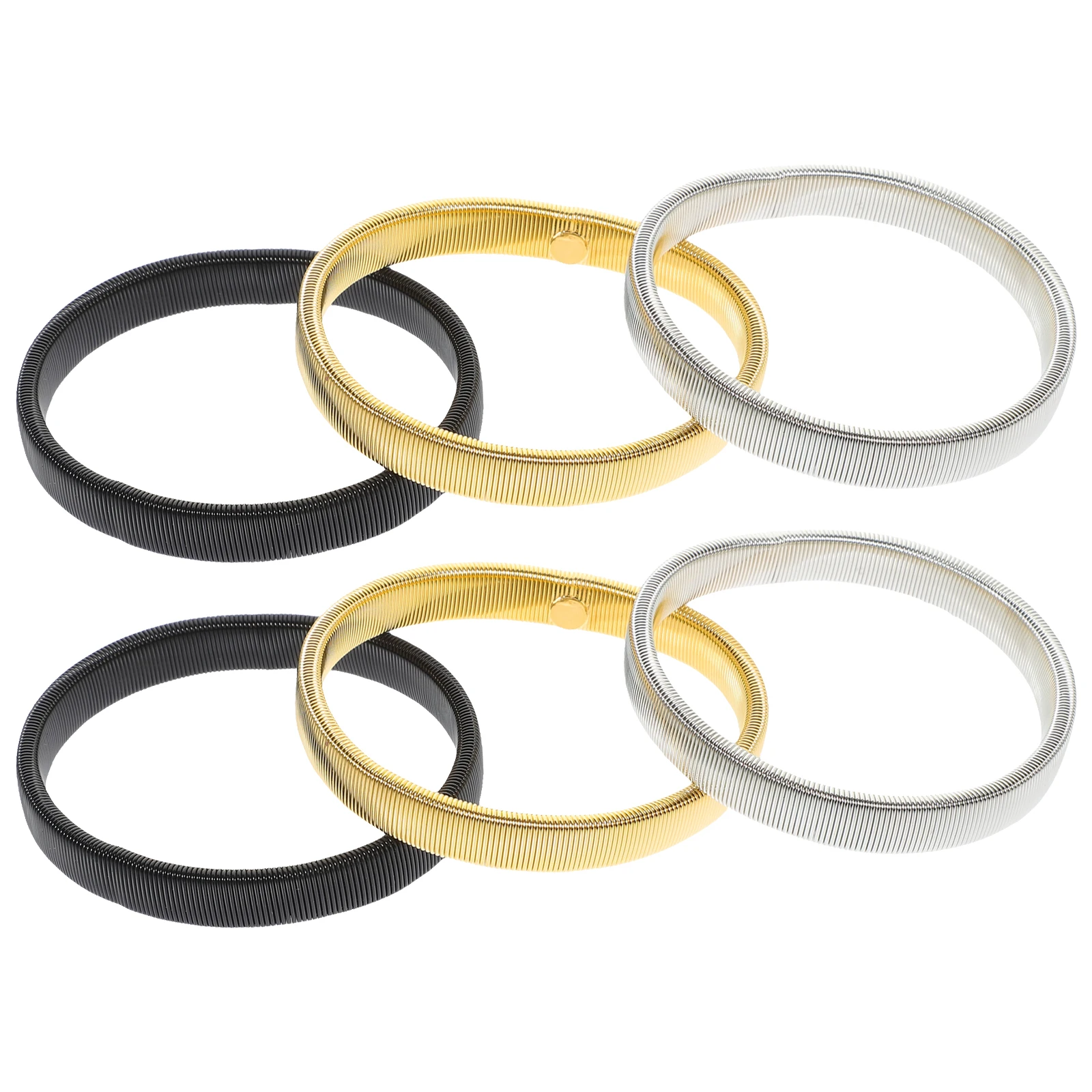 

6 Pcs Metal Spring Bracelet Elastic Armbands Sports Sleeve Cuffs Garter Men Shirt Non- Upper Holders for Steel Wire Men's