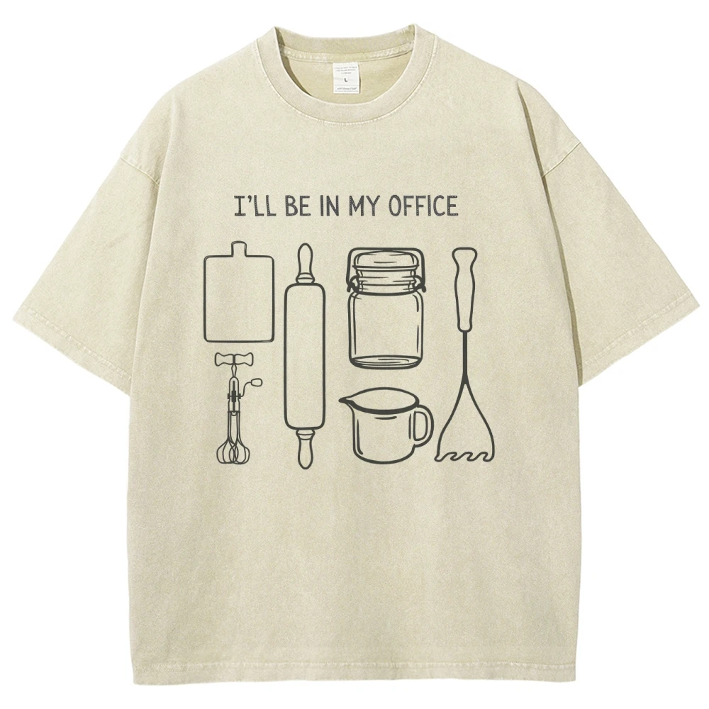 Chef Office y2k Clothes T-Shirt I'll Be In My Office Shirts Culinary Artist Tshirt Unisex Chefs Gift Kitchen Office Washed Tee