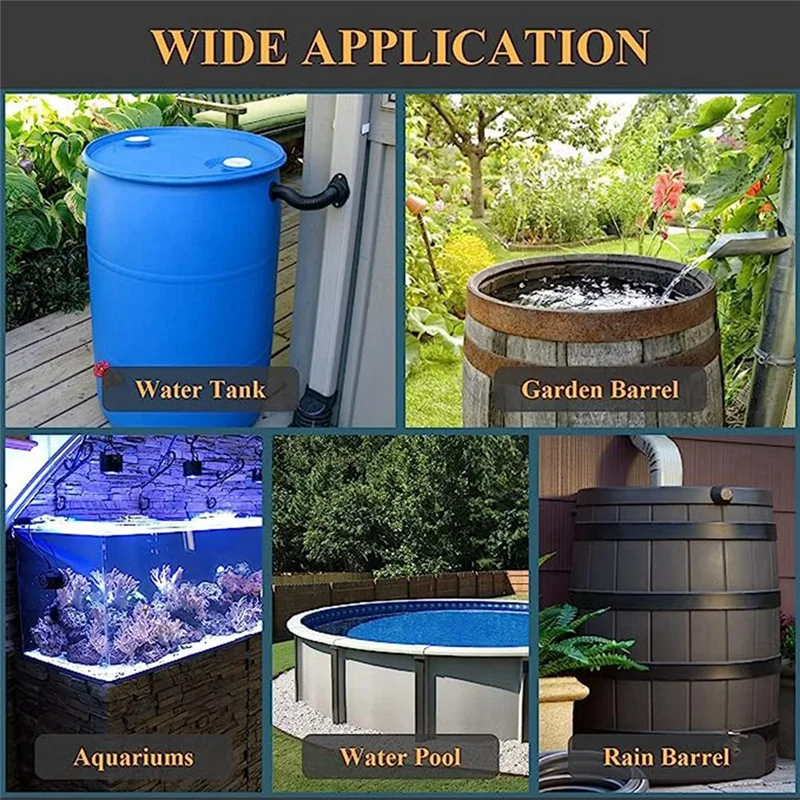 

A76K Комплект смесителей для ведра от дождя из ПВХ, шаровой кран из ПВХ 3/4 дюйма, ведро для воды, резервуар для воды, комплект смесителей для ведра для пруда