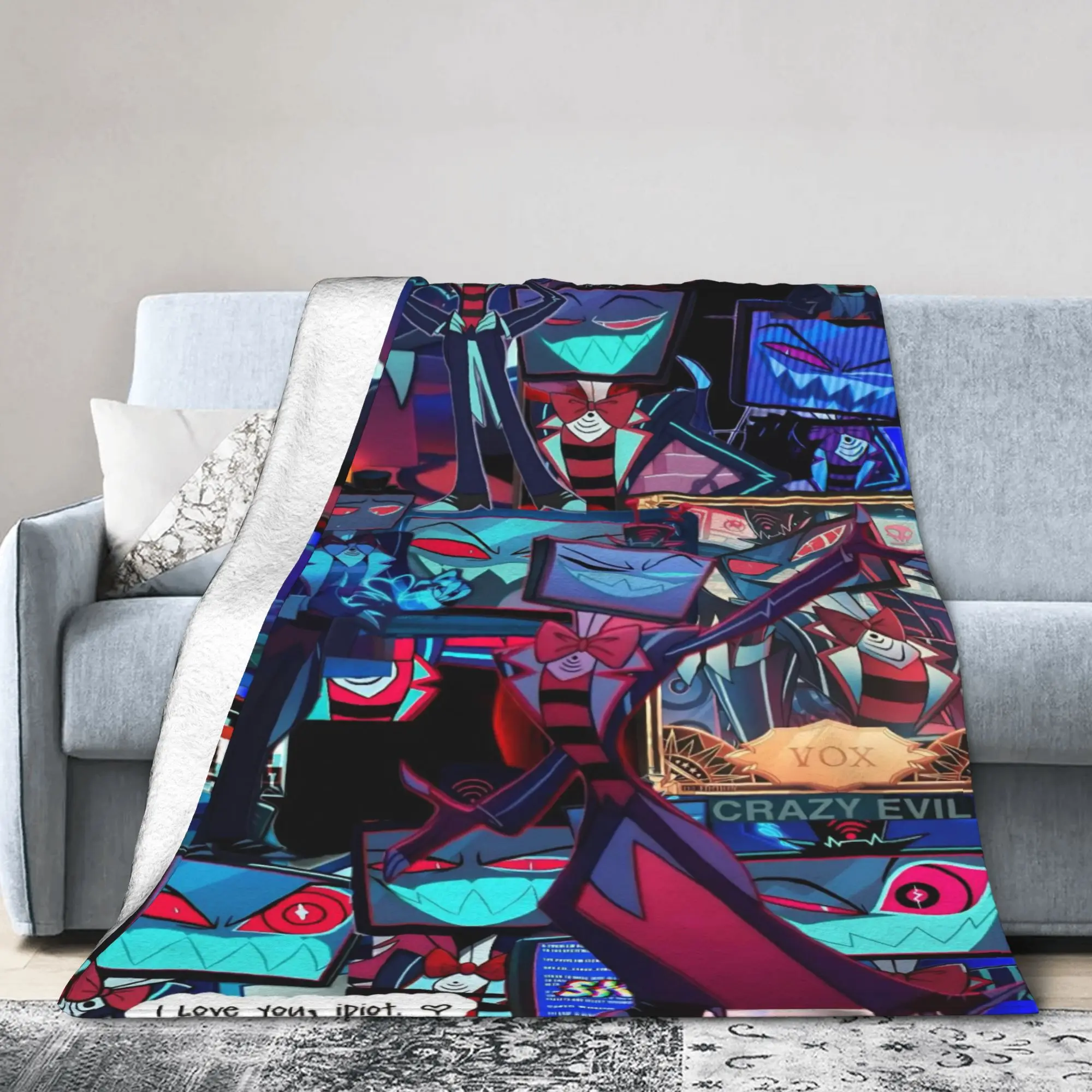 Cartoon Hazbins Hotels Vox Blankets Comedy Soft Plush Throw Blanket For Living Room Travel Office Flannel Bedspread Bed Cover