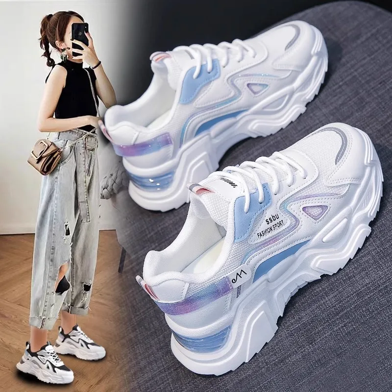 2025 Sneakers Women Platform Flat Shoes Woman Shoes Green Casual Trainers Ladies Chunky Sneakers Women Shoes