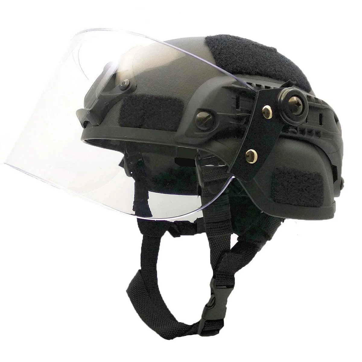 Airsoft MICH 2000 ACH Tactical Helmet with Clear Visor NVG Mount and Side Rail