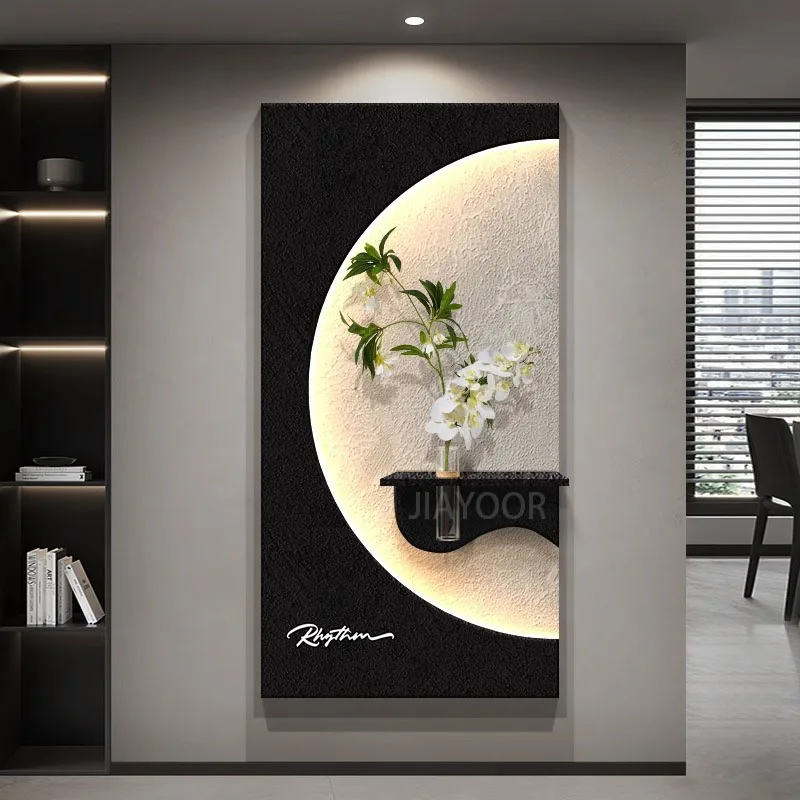 Entrance Decoration LED Wall Lamp Green Plant Corridor Hallway Modern Hanging Painting High-end Living Room Create Mural Light