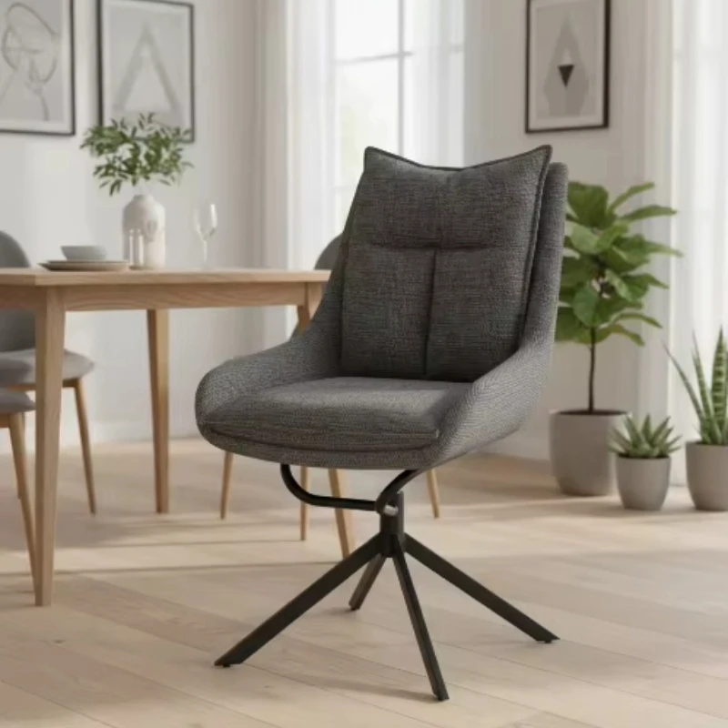 

Современное поворотное кресло-реклайнер из ткани с высокой спинкой для кабинета, отдыха и обеденной зоны