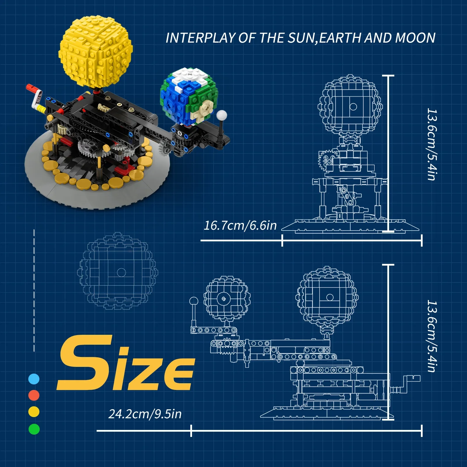 MOC Kids Science Experiment Education Toys Models Solar System Earth and Solar Rotation Building Blocks Set DIY Puzzle Toys Gift