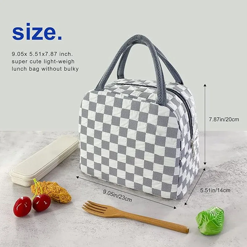 Lunch Bag Cute Aesthetic Reusable Insulated Lunch Tote Bag Kawaii Box Container Waterproof Lunch Cooler Bag for Kids Travel