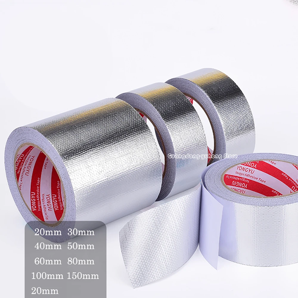 SelfAdhesive Aluminum Foil Heat Shield Tape Barrier Fiberglass Thermal Insulation Cloth Reflective Material High Temp Protection