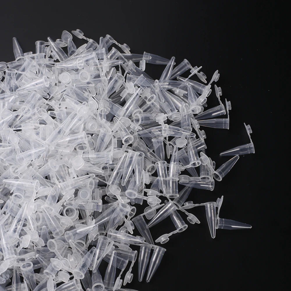 100/200Pc 0.5ml Disposable Centrifuge Snap Cap Laboratory Test Tube Sample Vial Container School Teaching Equipment Storage Tool