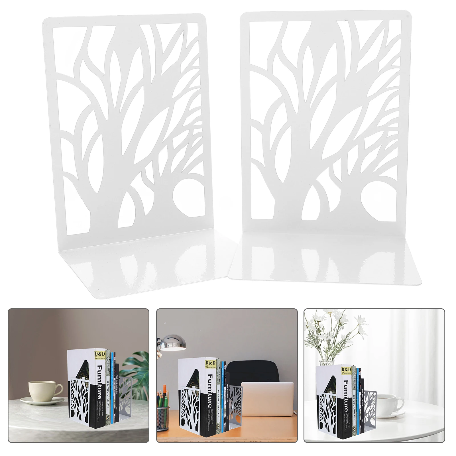 

2 Pcs Bookshelf Stand Metal Holder Heavy Duty Bookend Decorative Holders Delicate
