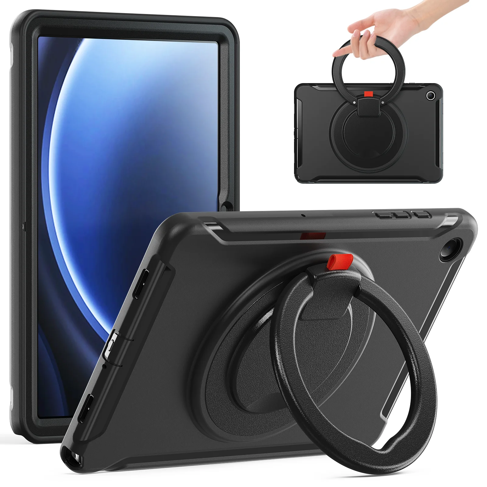 Case For Samsung Tab A9 Plus SM-X210 X216 X218 A8 10.5 X200 X205 A7 10.4 T500 T505 S5E T720 T725 Stand TPU+PC Cover Shockproof