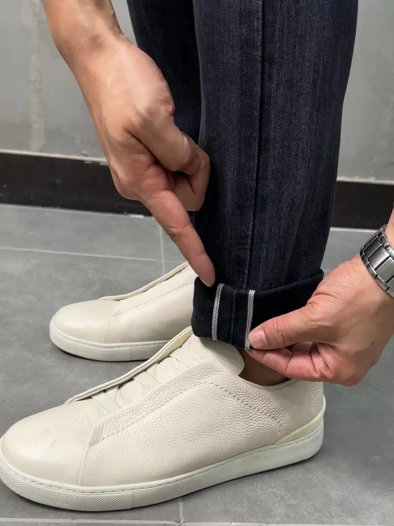 

High Waist Straight Leg Men's Denim Jeans High Elasticity Washed out Casual Autumn Premium Color Classic Blue Jeans