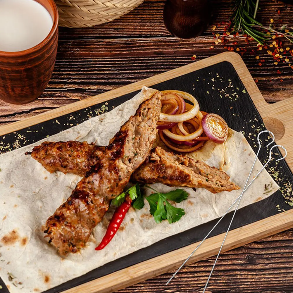 

30 Pcs Stainless Steel BBQ Skewers Metal Sticks Heavy Duty Grill Pin for Outdoor Roasting Kabob Rack Easy Clean Multifunctional