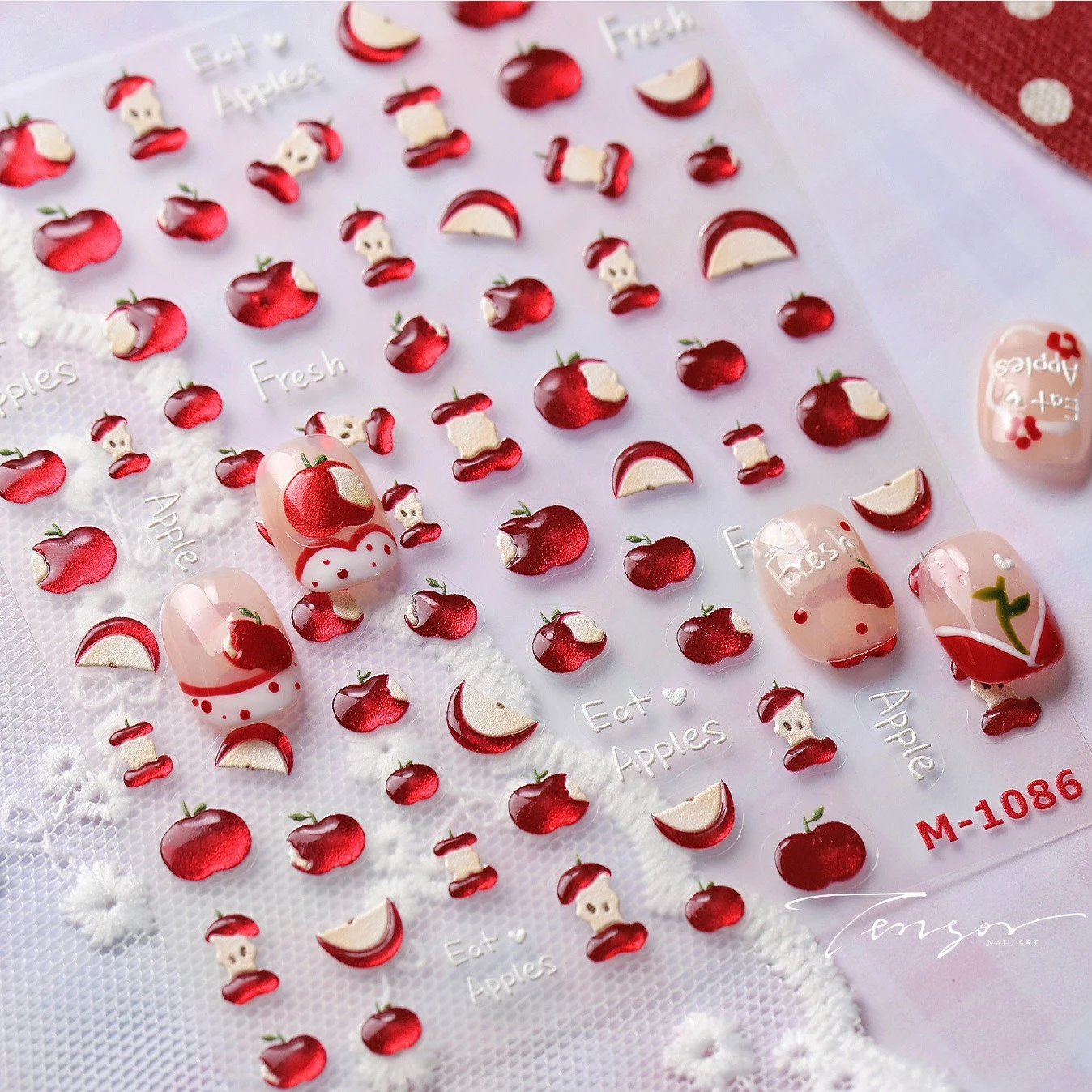 Atraente maçã toothsome corte de frutas geléia limão cereja morango uva pêra auto adesivo arte do prego adesivos manicure decalque