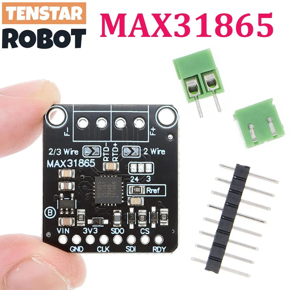 TSTARDEV MAX31865 أسود PT100/PT1000 RTD-to-Digital محول مجلس درجة الحرارة الحرارية الاستشعار مكبر للصوت وحدة 3.3 فولت/5 فولت