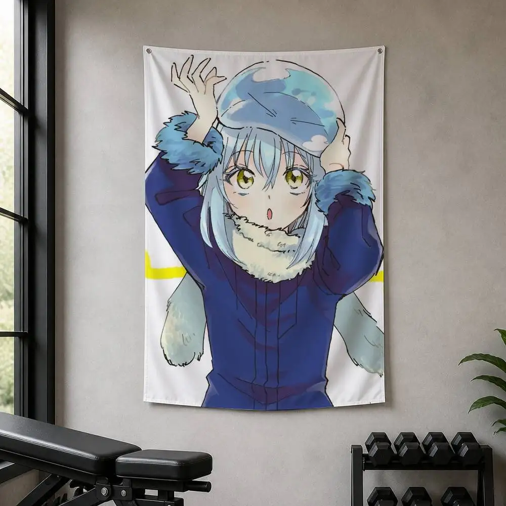 T-That Time I Got Reincarnated as a Slime  Decorative Hanging Flag with Grommets for Garage Bedroom Dorm Wall Decor