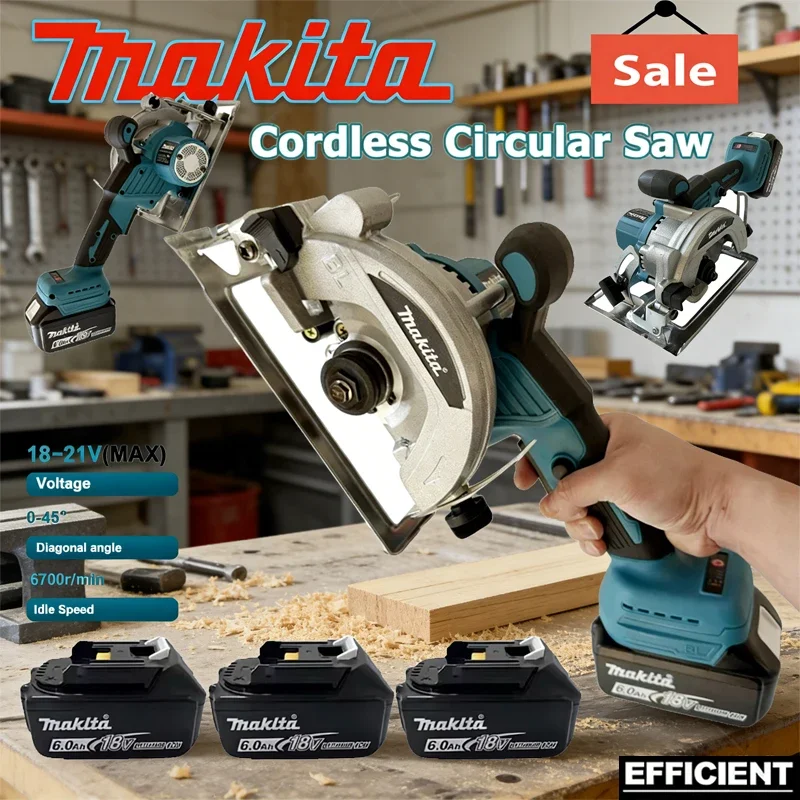 

Аккумуляторная циркулярная пила Makita 18В, 125 мм, 5000 об/мин, бесщеточная, для деревообработки, с регулировкой угла реза до 45 градусов