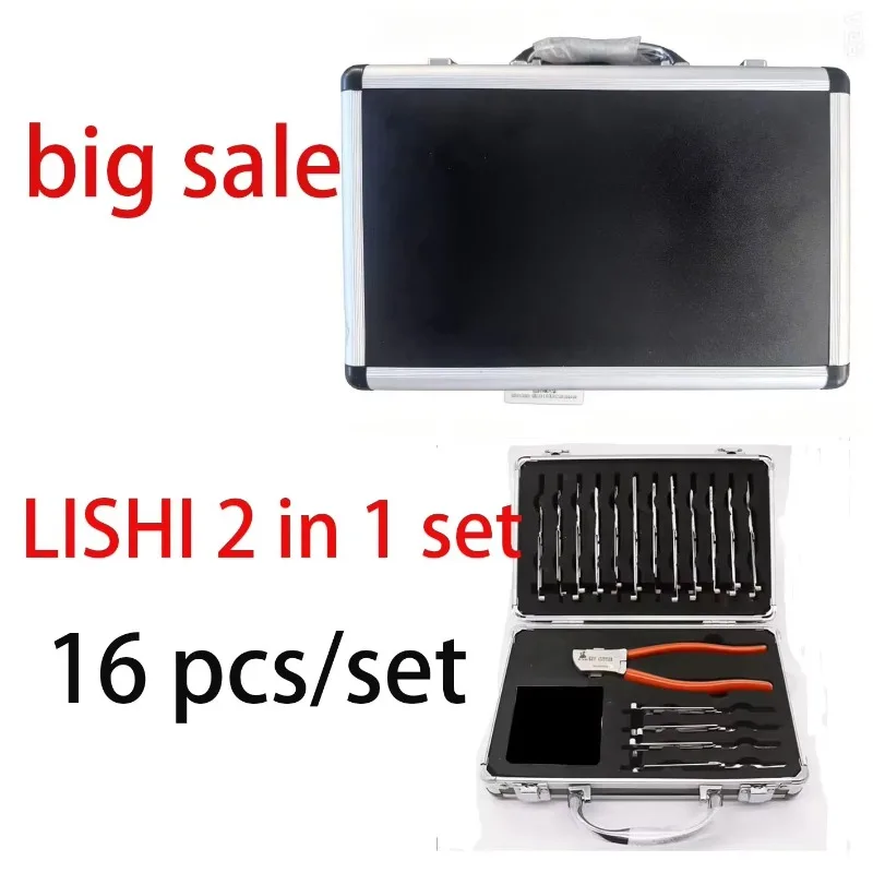 Original 16 PCS 2-in-1 Auto Tool Lock Decoder Locksmith Tool with Carry Case
