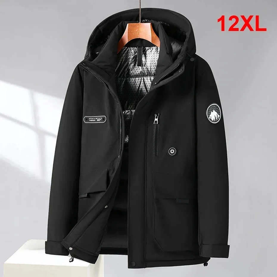 Waterproof Down Jacket Men Winter Warm Thick s Plus Size 12XL Men's Outdoor Fashion Casual Camp Coat Male