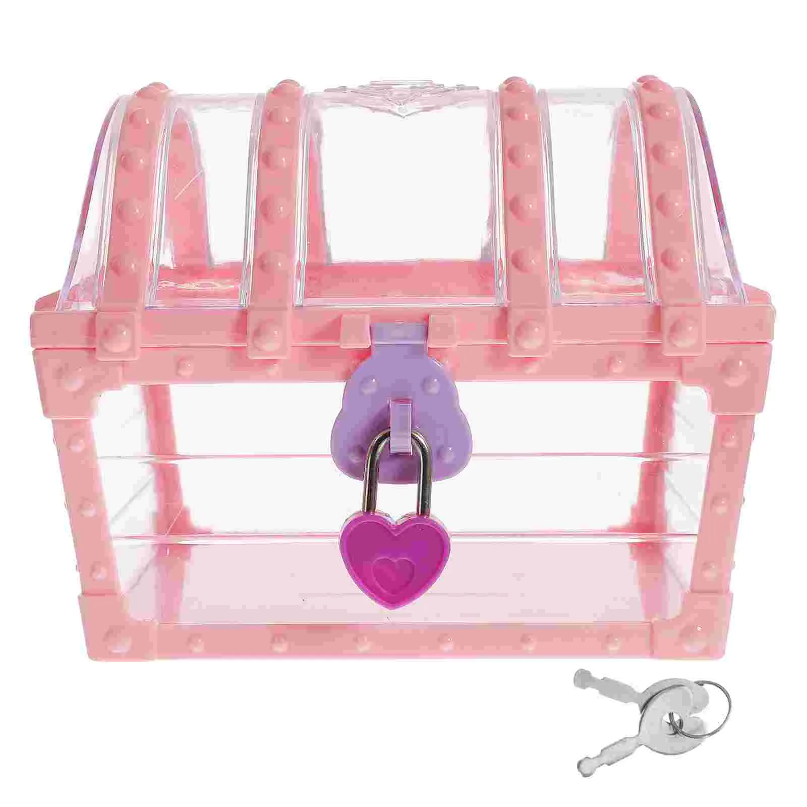 

Treasure Chest Pretend Play Props Kids Pink Decorative Boxes Girls Large Pirate Locking Crystal Toddler