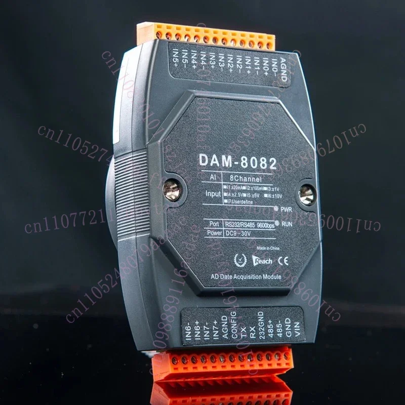 8-channel 0-10V to RS485 RS232 Industrial Grade 24-bit High-Precision Analog Acquisition Module MODBUS DAM8082