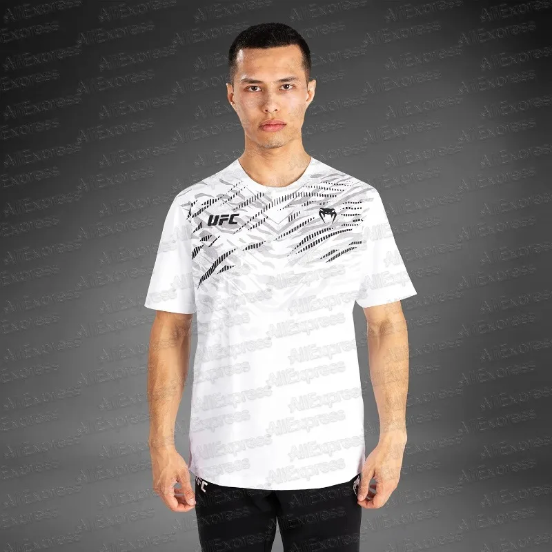 

UFC 2025 летняя новая популярная футболка для любителей бокса для мужчин, повседневный и модный быстросохнущий топ с короткими рукавами