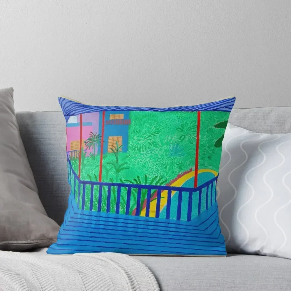 David Hockney Exhibition David Hockney Inspired Art Prints Throw Pillow Sofa Cover pillow