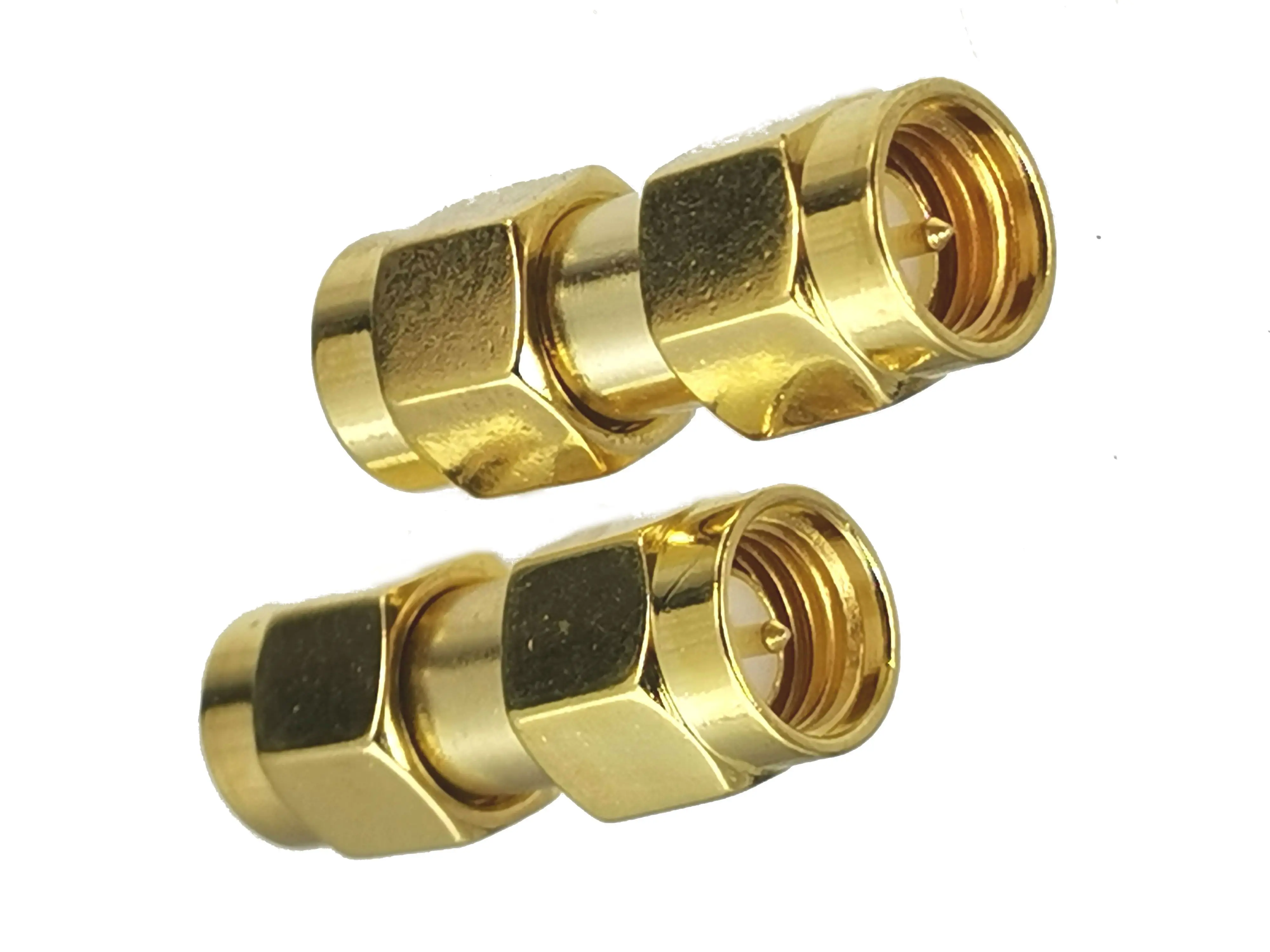 1pcs Connector Adapter SMA Male Plug to SMA Male Plug RF Coaxial Converter Straight New Brass