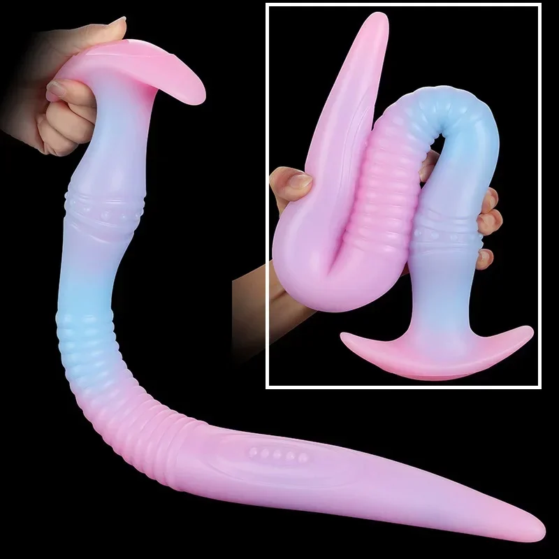 S/M/L Long Anal Plug Prostate Massage Deep Butt Plug Sex Toys for Women Men Glow in Dark Wearable Soft Anal Toys Explore G-Spot