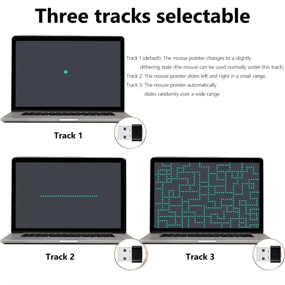 Undetectable Mouse Jiggler Keeps Computer Awake USB Port Mouse Automatic Mover Anti Sleep ON/OFF Buttons Simulate Mouse Movement